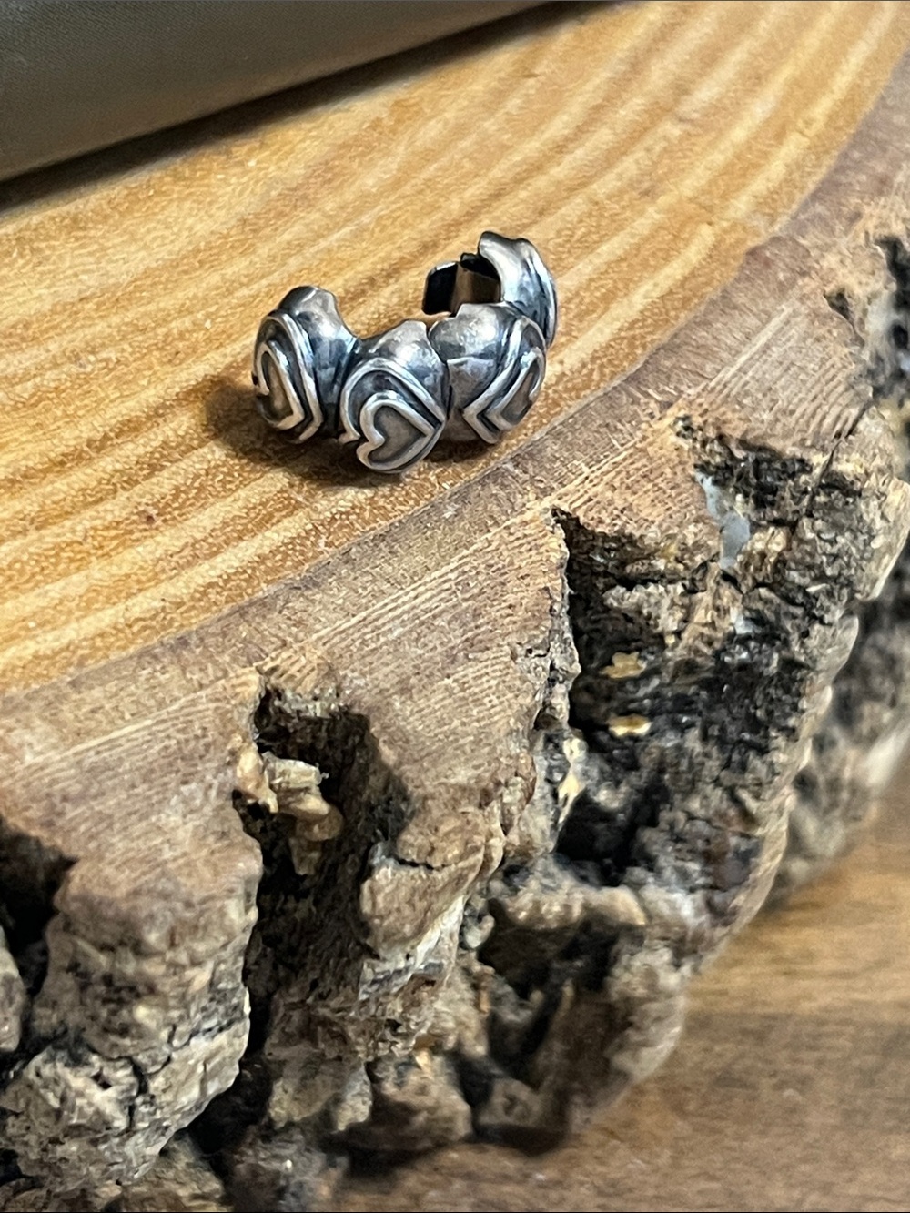 Pandora Sterling Silver Heart Accent charm clip